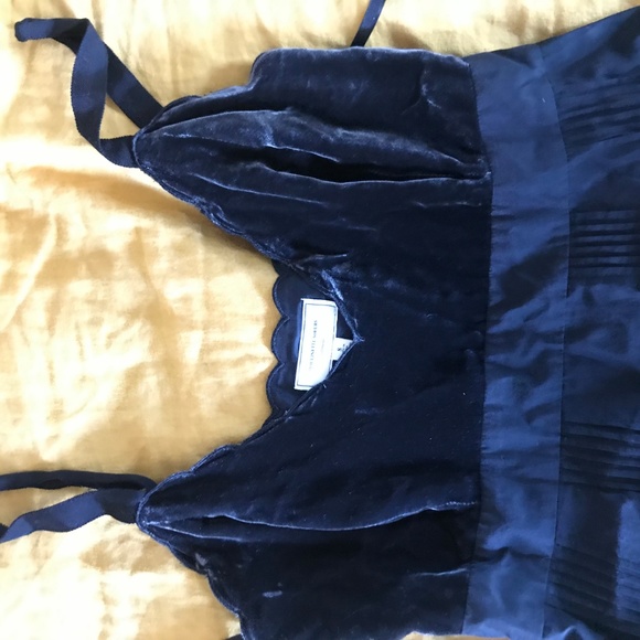 Velvet top black anthropologie dress sz 8 - Picture 3 of 4